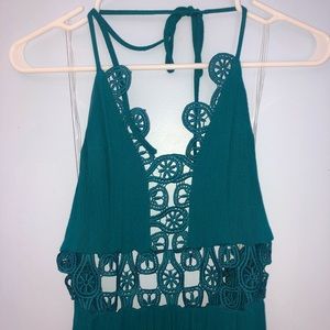 Seagreen Deep V Dress